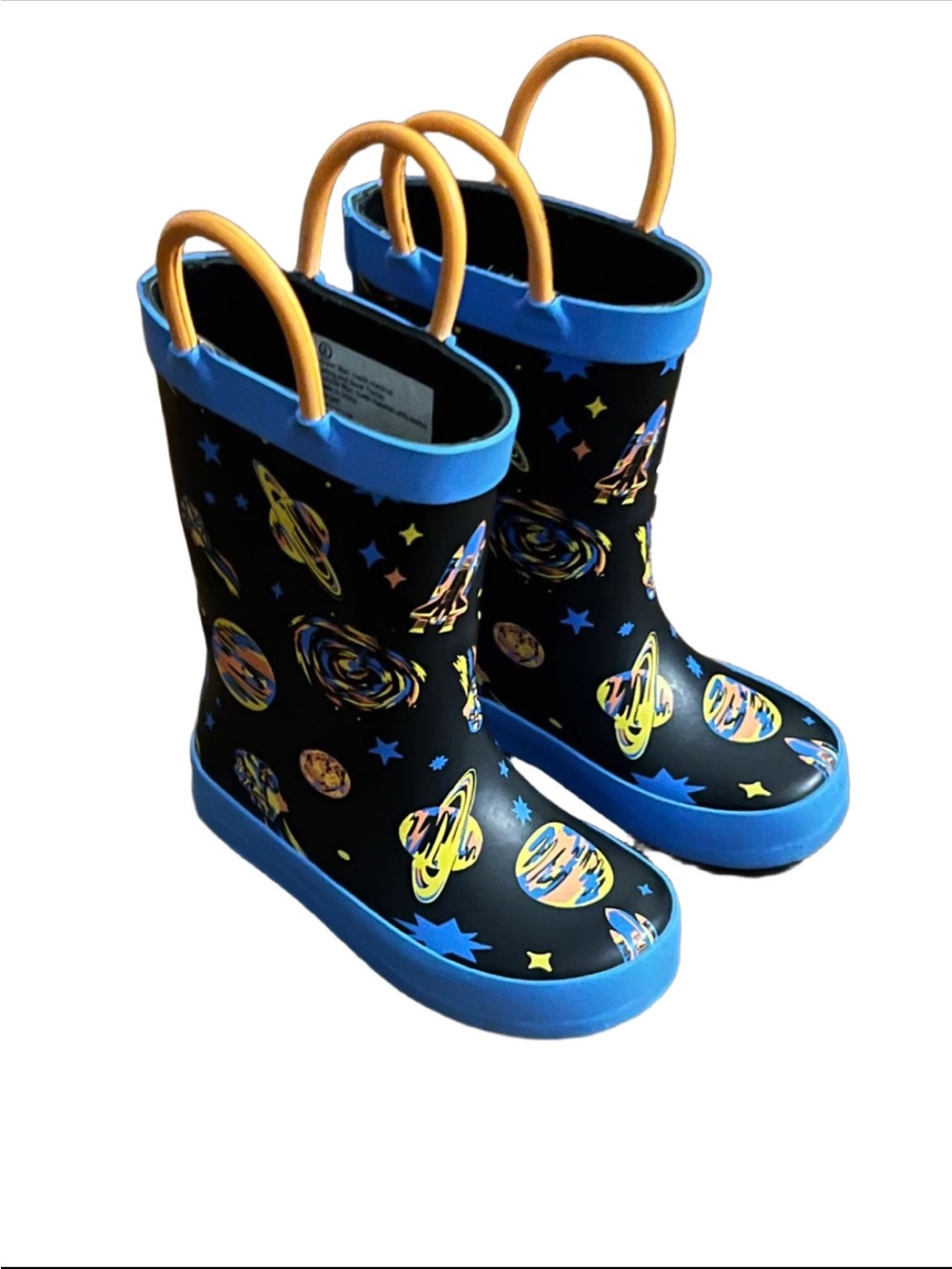 Cat & Jack Black Space Planet Rain Boots